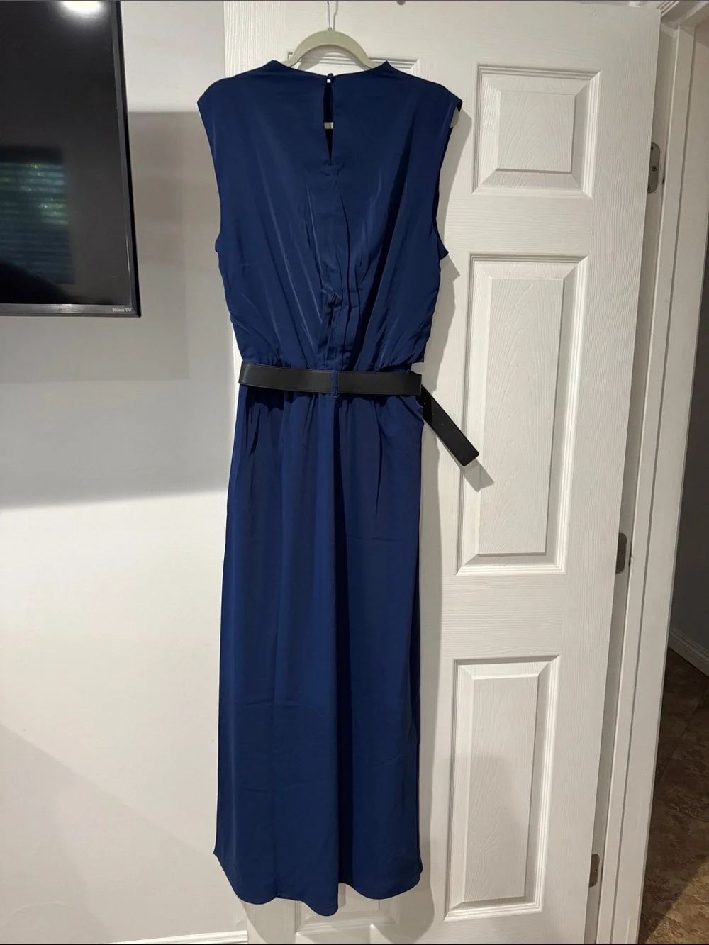 Abercrombie Sleeveless Navy Maxi Dress with Belt size l